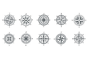 Vintage compass. Nautical wind rose, a Background Graphic by Valerie Bodnar