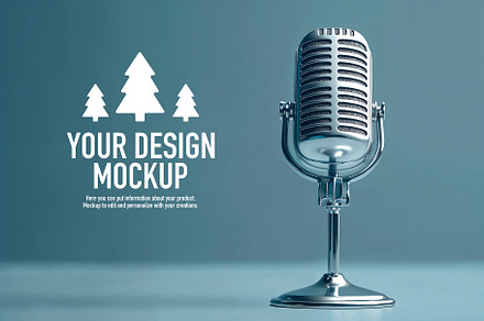 Mockup podcast a vintage microphone, an Advertising Mockup by OSORIOartist