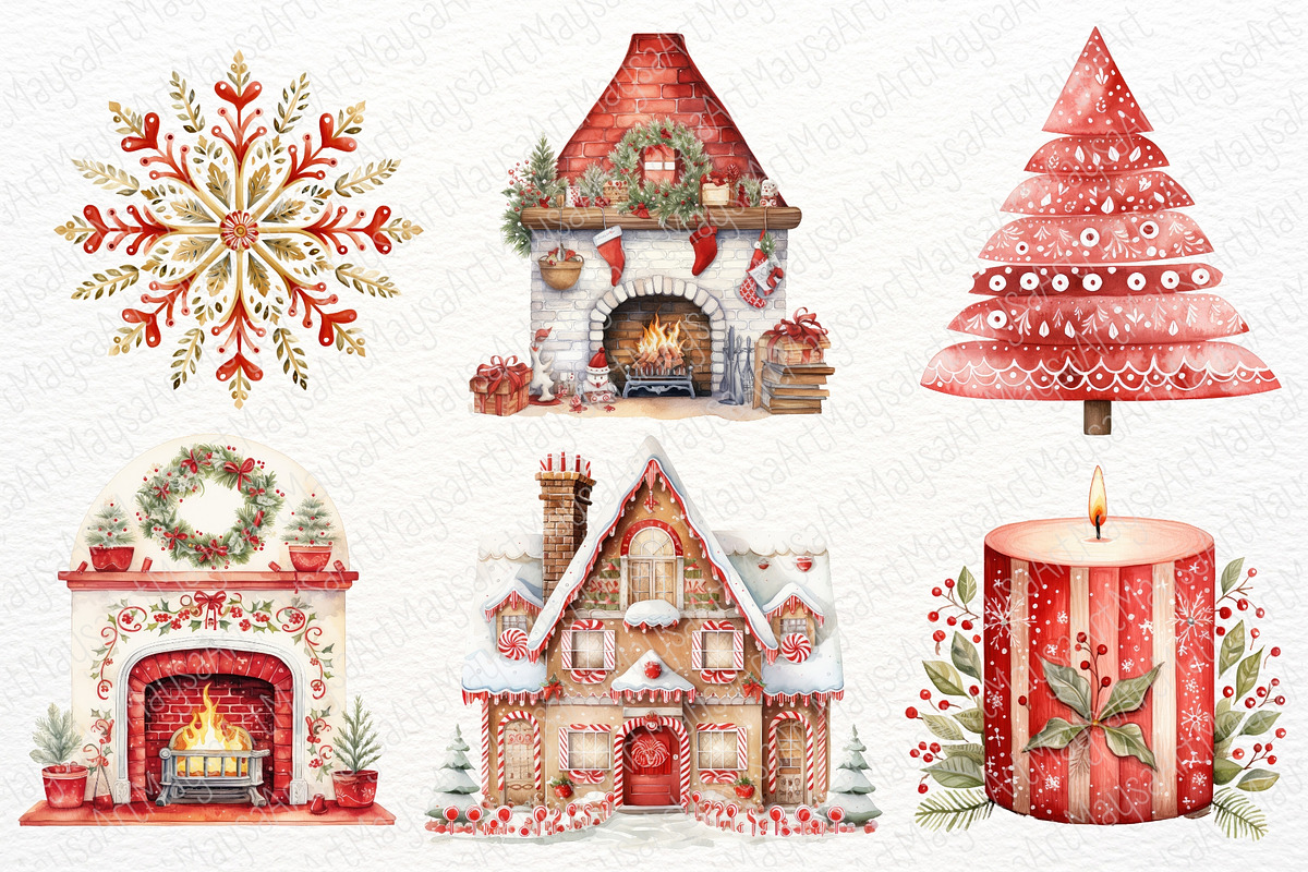 Scandinavian Christmas Clipart, a Seasonal Illustration by Maysa Art (Photo 5 of 7)