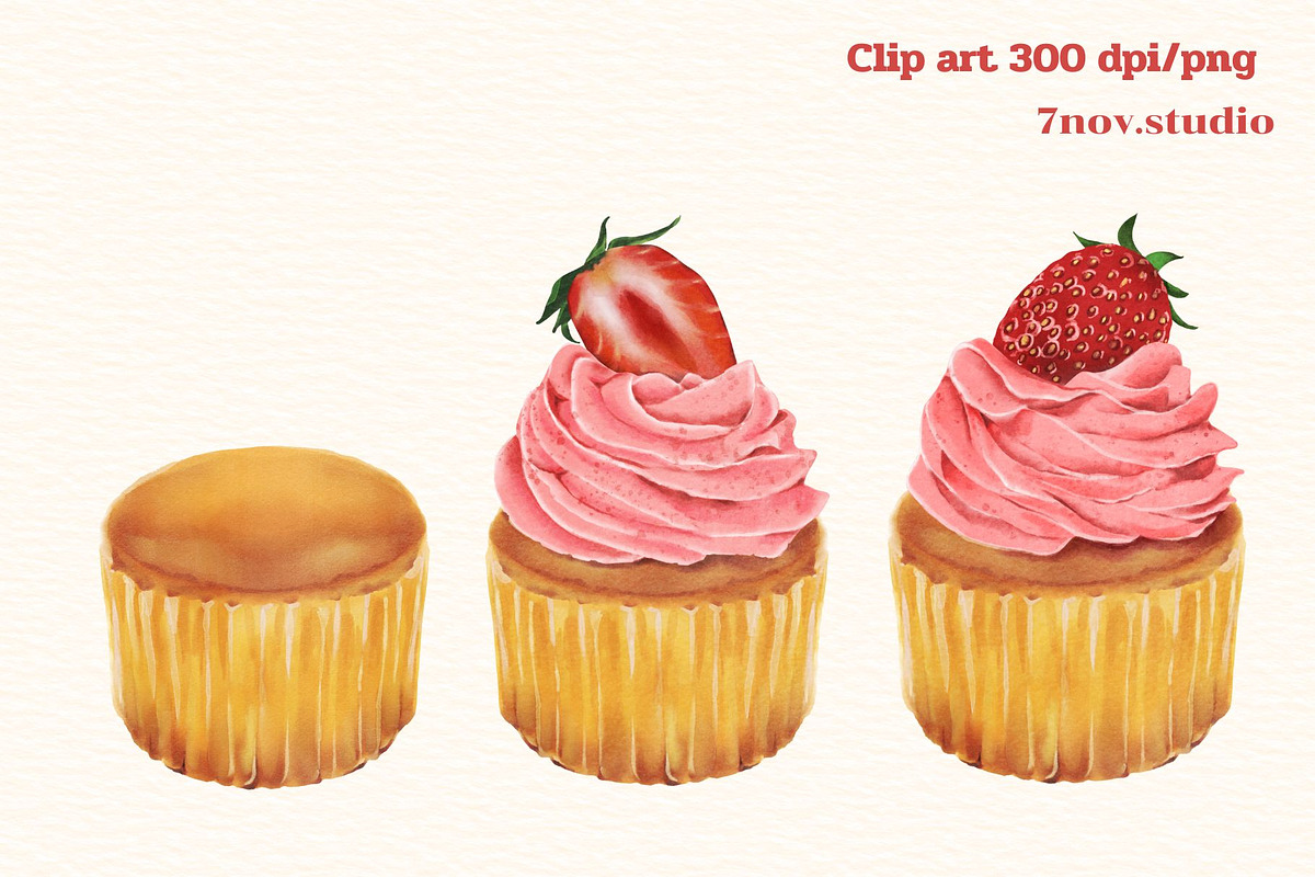 Cupcake Valentine's Day, a Seasonal Illustration by 7nov.studio (Photo 3 of 4)