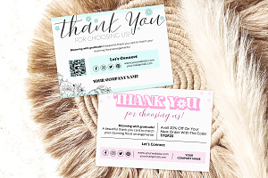 Flower Business Thank You Card, a Card Template by Snapybiz