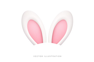 Bunny ears isolated on white, an Object Illustration by GraphiShop