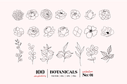 Botanical Line Art Logo Elements V1, a Texture Illustration by Kaya Fonts (Thumbnail 7 of 19)