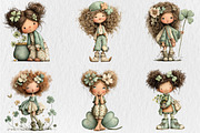 Whimsical St Patrick's Day Girl Clip, a Seasonal Illustration by Rose Art (Thumbnail 2 of 6)