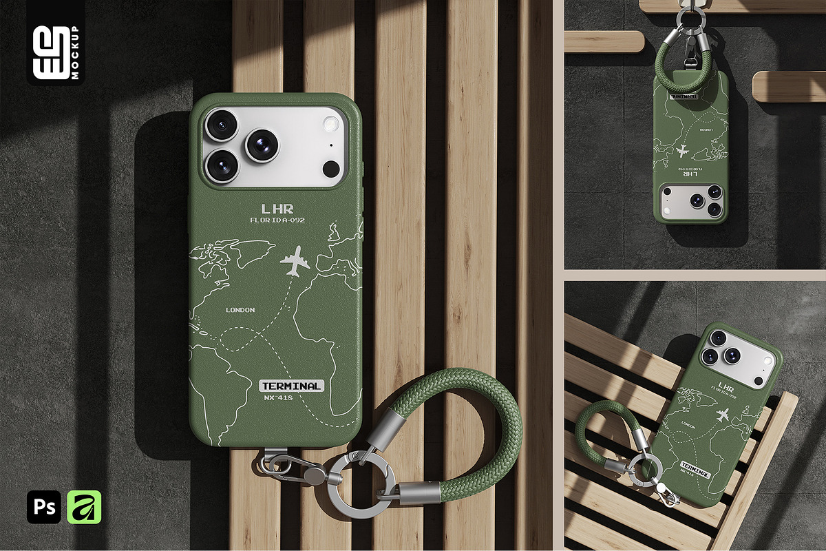 iPhone Case with Wrist Strap Mockup, an iPhone Mockup by SD Mockup (Photo 1 of 5)