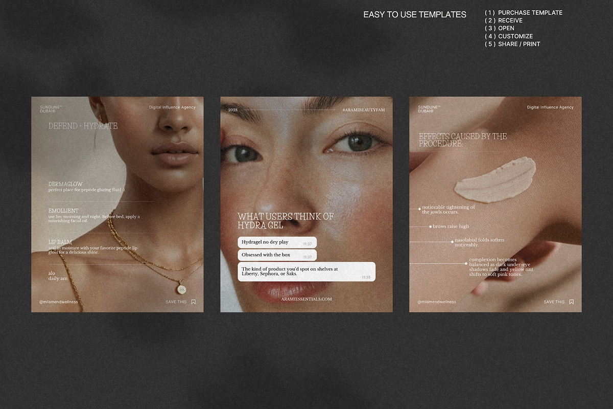 Elegant Skincare Canva Post Kit preview 2