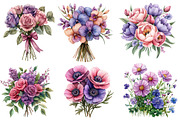 Pink Purple and Floral Bouquets, an Illustration by Designworld (Thumbnail 3 of 7)