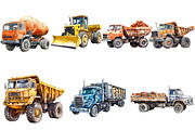 Construction Trucks Clipart Bundle, an Illustration by Pixels.Craft (Thumbnail 4 of 5)