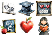 Monochromic Teacher's Day Clipart, an Illustration by Designworld (Thumbnail 2 of 6)