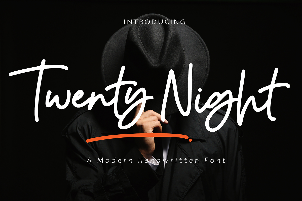 Twenty Night | Handwritten Font, a Handwritten Font by Ibrahima_Studio (Photo 1 of 8)
