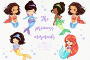 Mermaids PNG clipart pack., a Decorative Illustration by RivusArt (Thumbnail 2 of 2)
