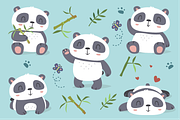 Cartoon panda set, an Animal Illustration by SunnyWS (Thumbnail 3 of 10)