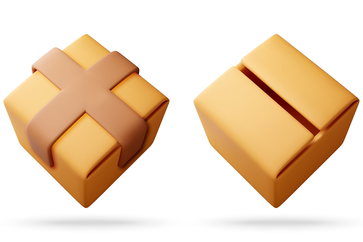 Two 3D rendered cartoonish delivery, an Object Illustration by Abscent (Photo 2 of 3)
