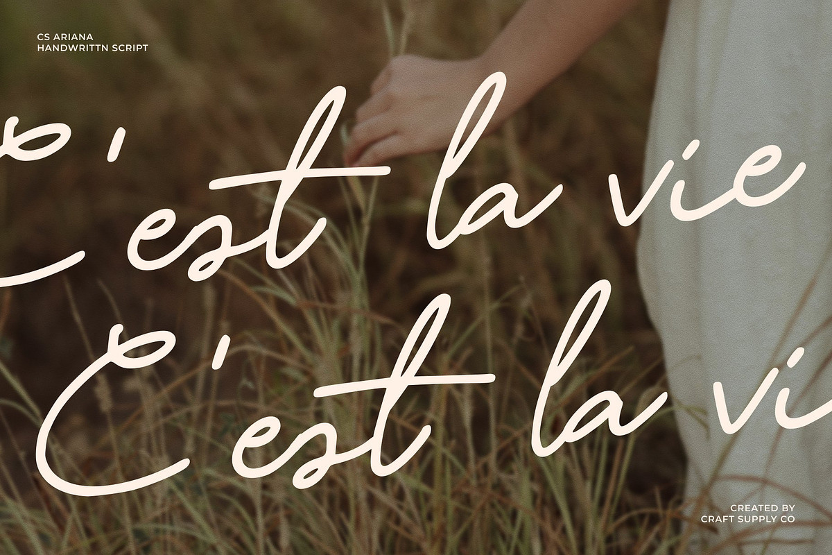 CS Ariana – Romantic Script Font, a Script Font by Craft Supply Co. (Photo 7 of 8)