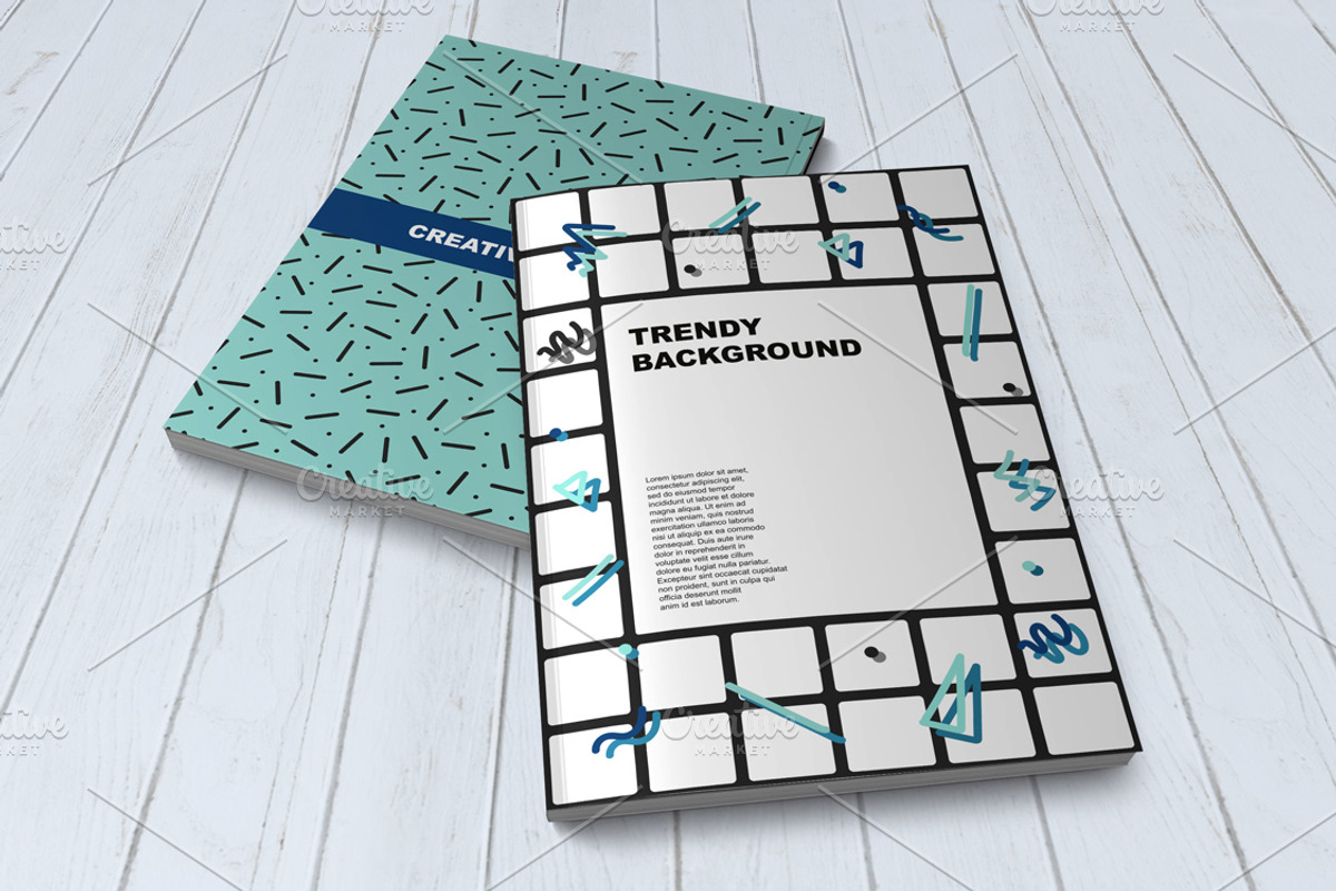 Abstract trendy posters 80-90s, a Brochure Template by ExpressShop (Photo 2 of 3)
