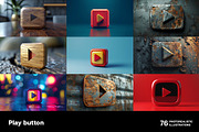 Play buttons. 76 images, a Background Graphic by Handmadefont (Thumbnail 3 of 15)