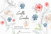 Gentle Garden Watercolor Flowers, a Decorative Illustration by MariaScaroniAtelier (Thumbnail 1 of 7)