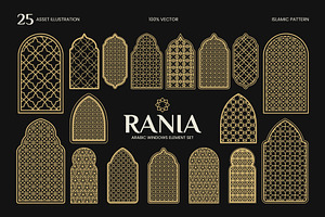 Rania - Arabic Windows Element Set, a Pattern Graphic by Invisual Studio
