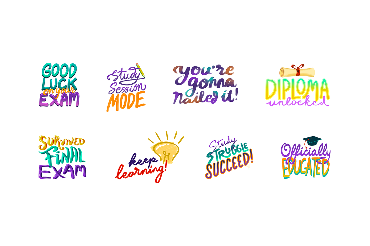 Study Motivation Lettering, an Education Illustration by Deemak Daksina (Photo 1 of 3)