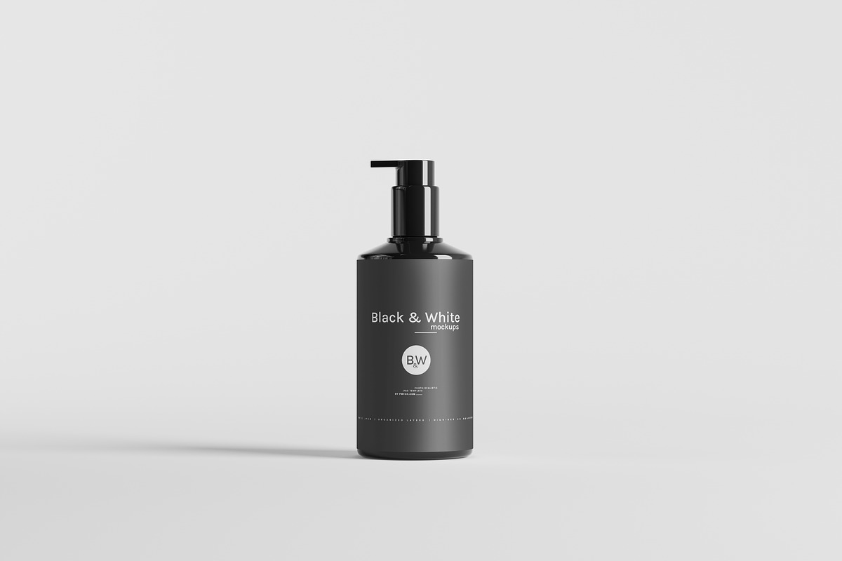 Black & White Mockups - Pump Bottles, a Packaging Mockup by pmvch (Photo 112 of 160)