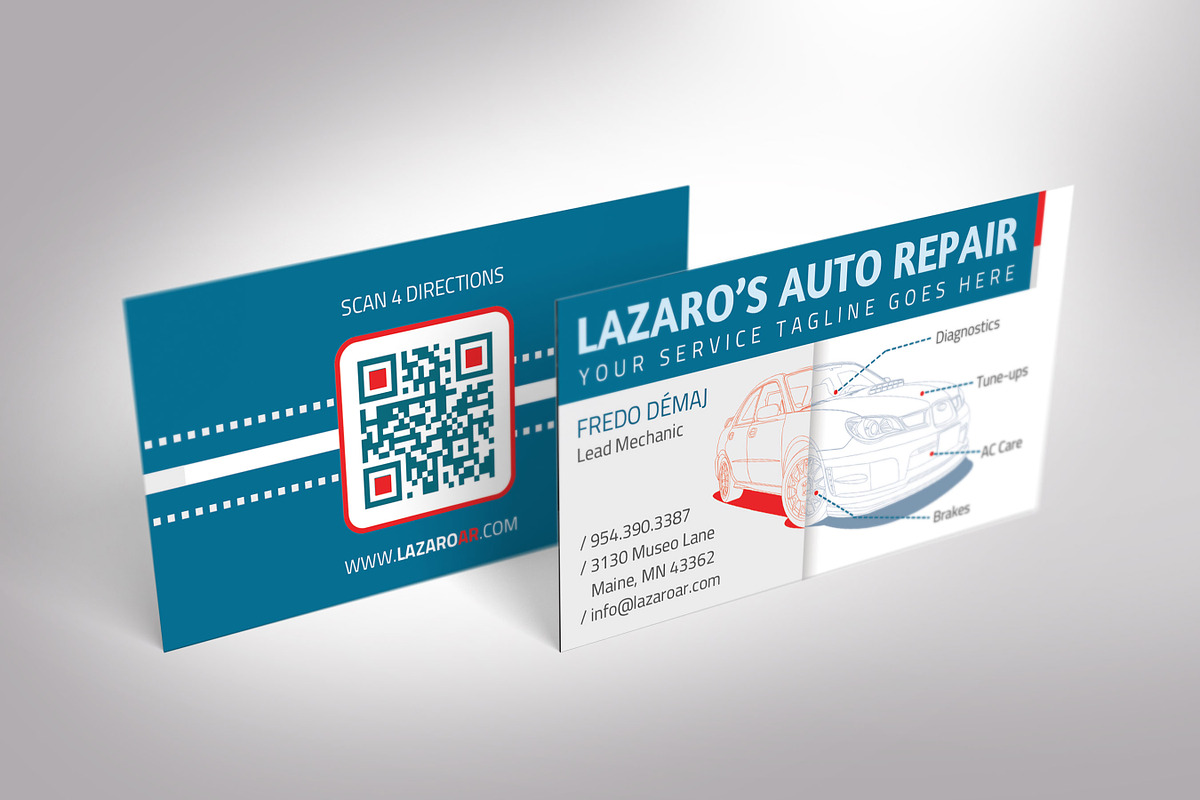 Auto Repair Shop Business Card, a Business Card Template by Godserv Designs (Photo 8 of 11)