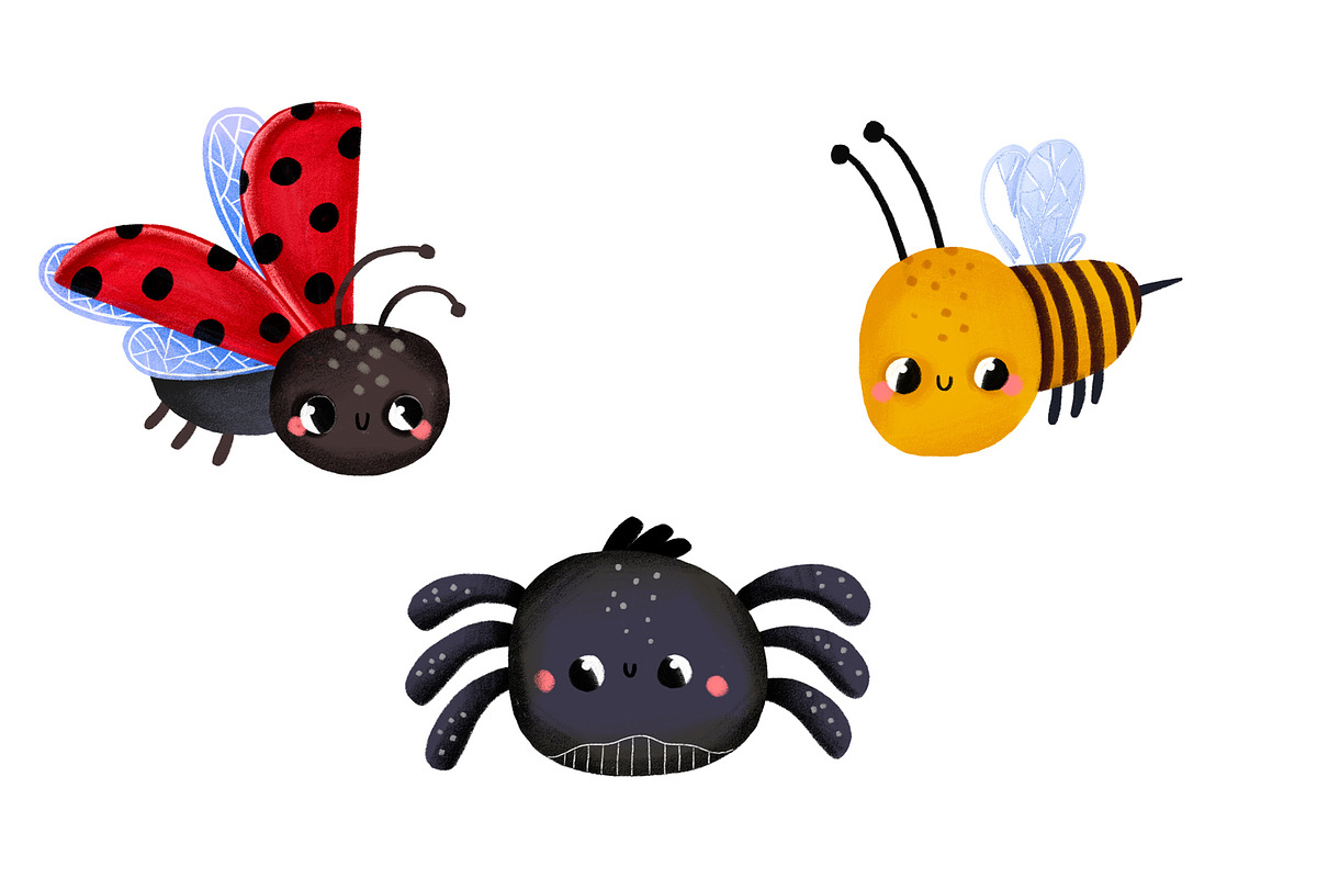 Cute Bugs Clipart, Hand Drawn, an Object Graphic by the_myro (Photo 3 of 6)