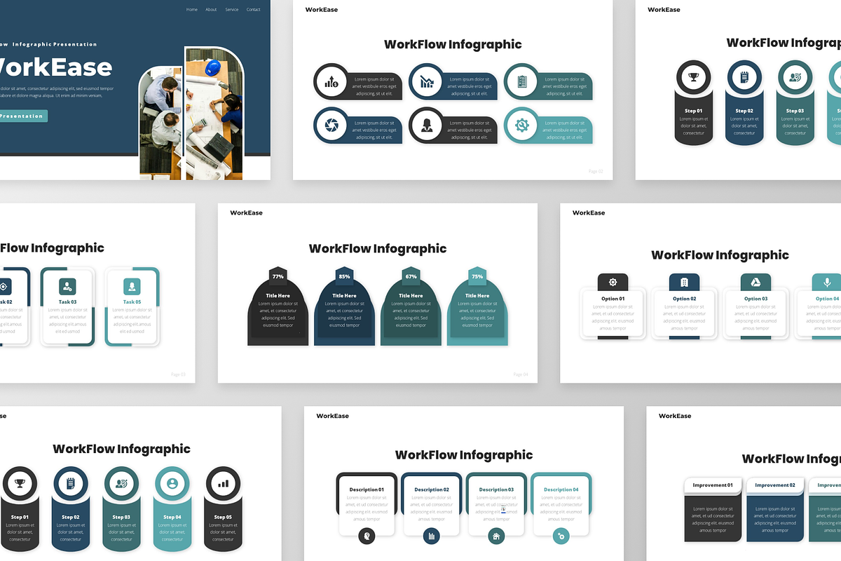 WorkEase - WorkFlow Infographic, a Presentation Template by GraphauseProject (Photo 2 of 6)