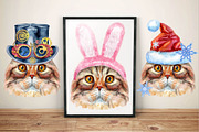 Portrait of Highland fold cat, an Animal Illustration by Watercolor fantasy (Thumbnail 3 of 5)