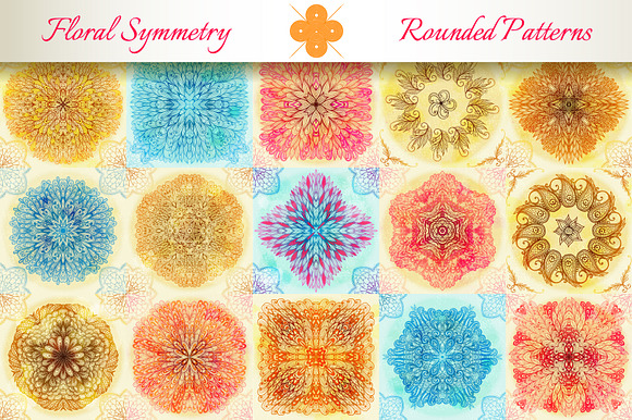 15 Floral Symmetry Patterns. Set #4 preview 5