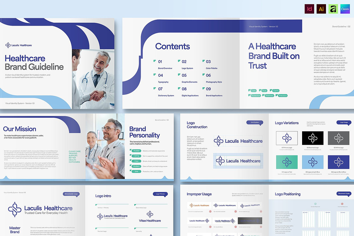 Healthcare Brand Guidelines Template, a Brochure Template by BrandPacks (Photo 1 of 8)