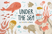 Under the sea clipart for kids, an Animal Illustration by RinaKustova (Thumbnail 1 of 12)