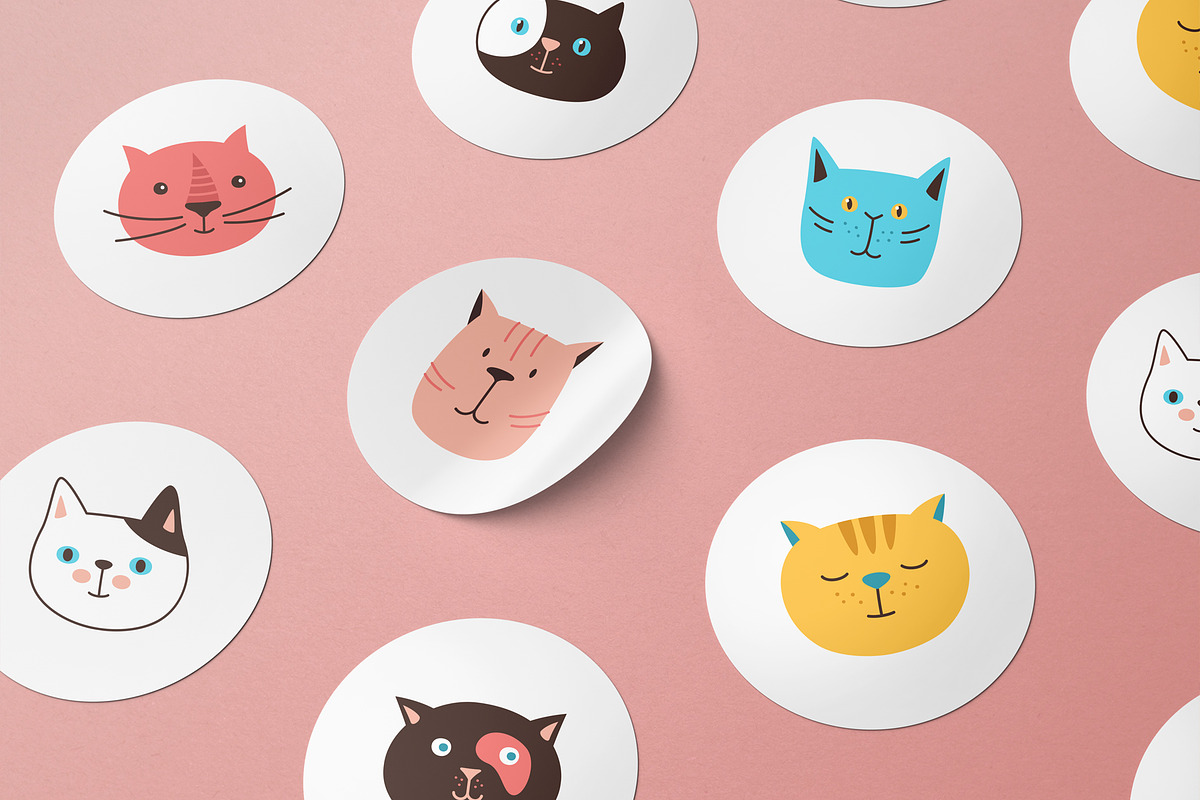 Cute cats and Kittens faces set, an Animal Illustration by Neliakott ♥ (Photo 6 of 8)