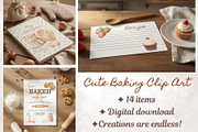 Baking Clipart | 14 Watercolor Items, a Food Illustration by Sunny Jar Designs (Thumbnail 2 of 3)