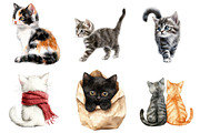 Whimsical Back View Cats Clipart, a Seasonal Illustration by CitraGraphics (Thumbnail 3 of 6)