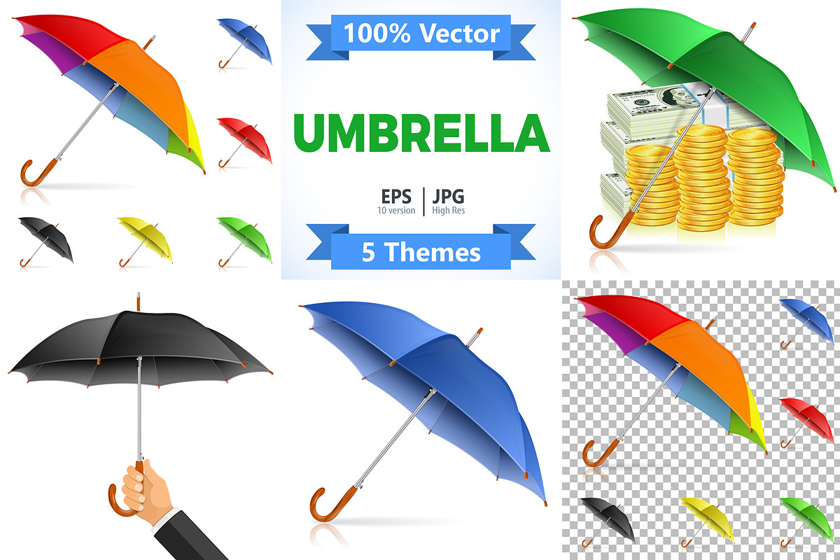 Realistic High Detailed Umbrellas, a Finance Illustration by TAlex (Photo 1 of 6)