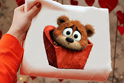 Quirky Valentine Teddy Bear Clipart, an Illustration by OK Design (Thumbnail 6 of 6)