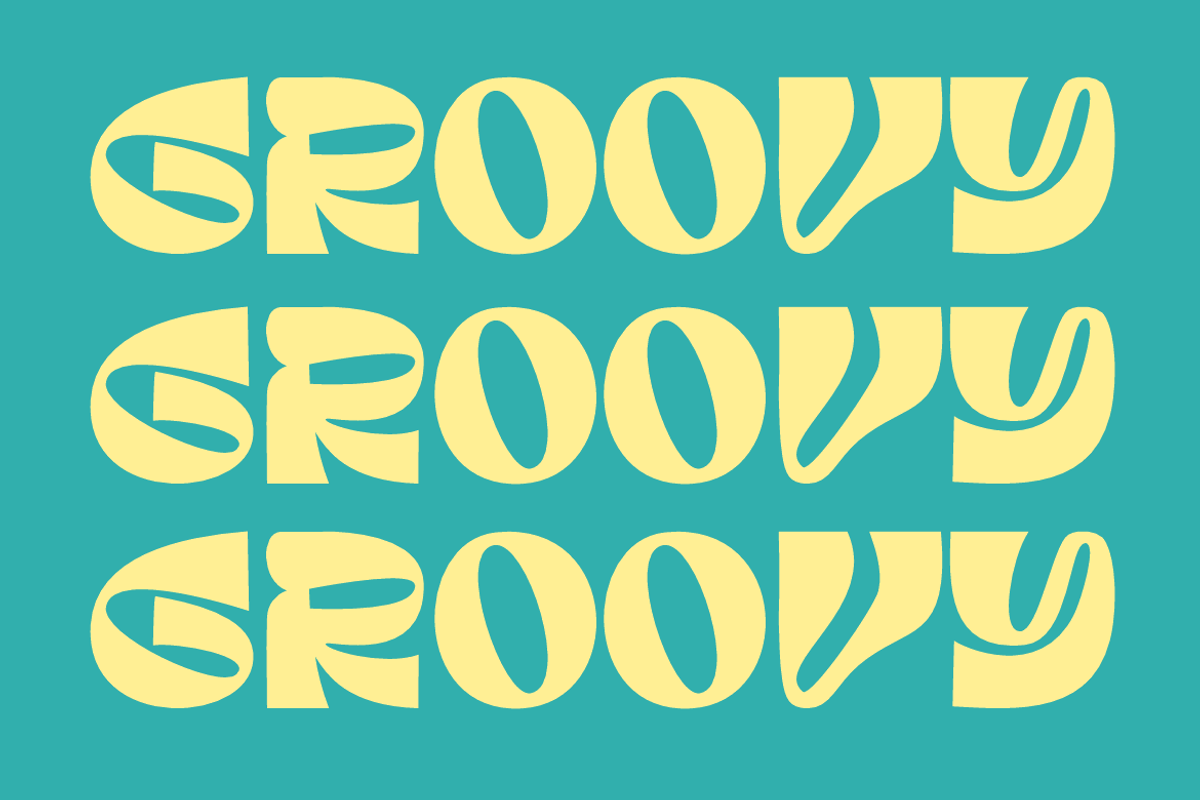 Koevas Groovy - Retro Font, a Sans Serif Font by Iqsiart Studio (Photo 2 of 8)