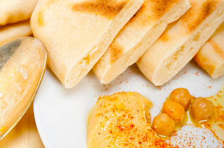 Hummus with pita bread, a Food & Drink Photo by keko64