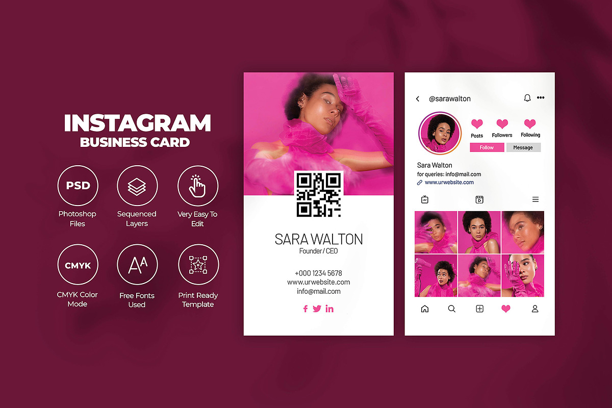 Instagram IG Business Card, a Business Card Template by Saman Osama (Photo 5 of 7)