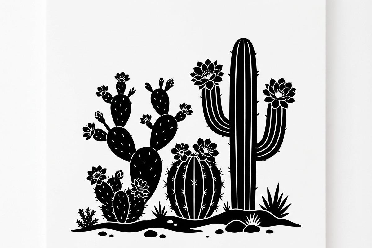 60 Desert Cactus Floral Silhouette, a Seasonal Illustration by Amazin_art (Photo 13 of 35)