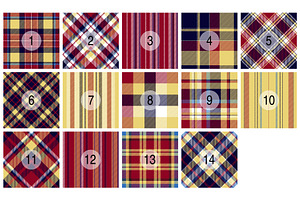 18 Royal Golden Plaid Patterns