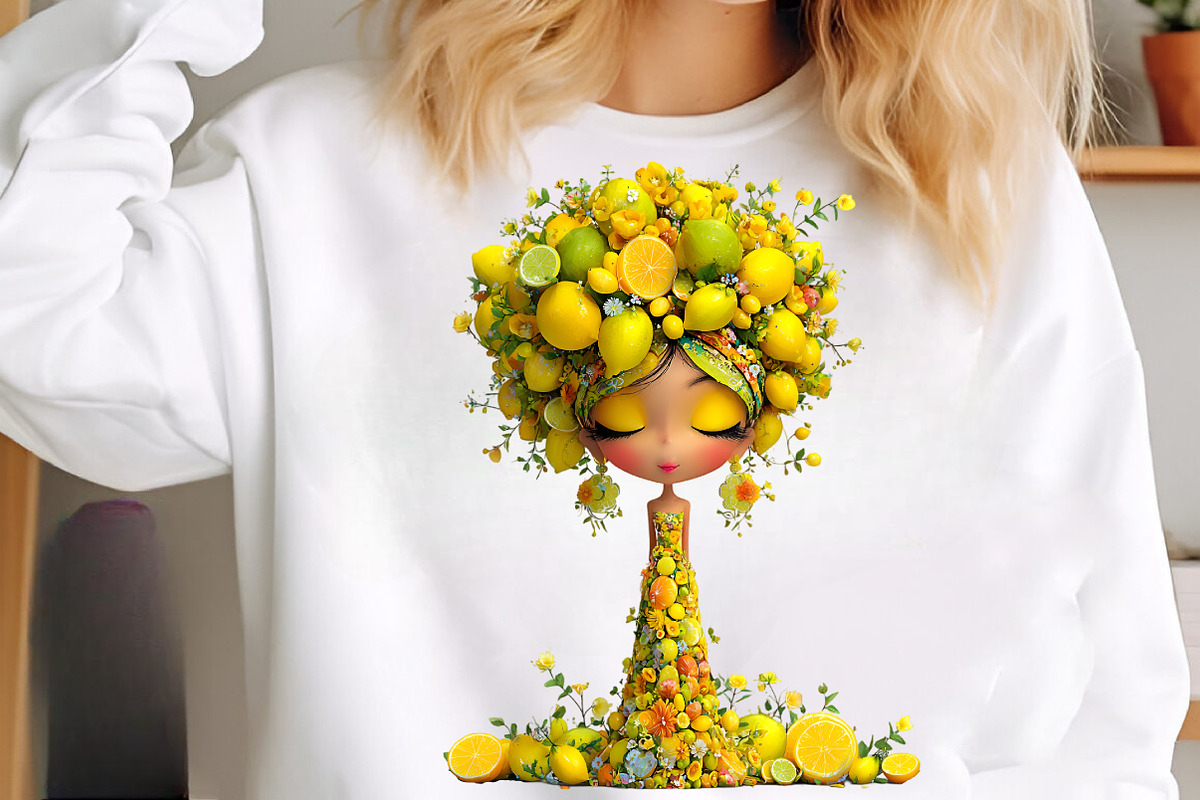 Whimsical lemon Girl Clip Art, an Illustration by SinaCreation (Photo 5 of 9)