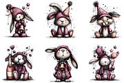 Whimsical New Year Bunny Clipart, an Illustration by CraftArtStudio (Thumbnail 2 of 6)