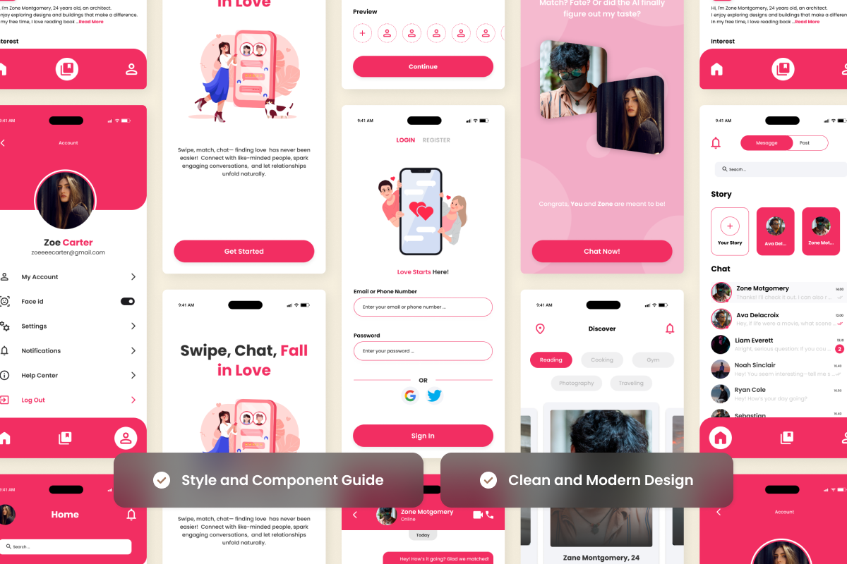 Crushly - Social and Dating App UI, an App Template by twinstd (Photo 3 of 5)