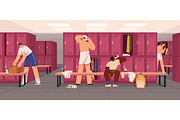 Men's dressing or locker room in gym, a Sport Illustration by Good Studio (Thumbnail 1 of 3)