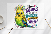 Too Fabulous Funny Parakeet Coffee, a Seasonal Illustration by Canvas Craft (Thumbnail 6 of 6)