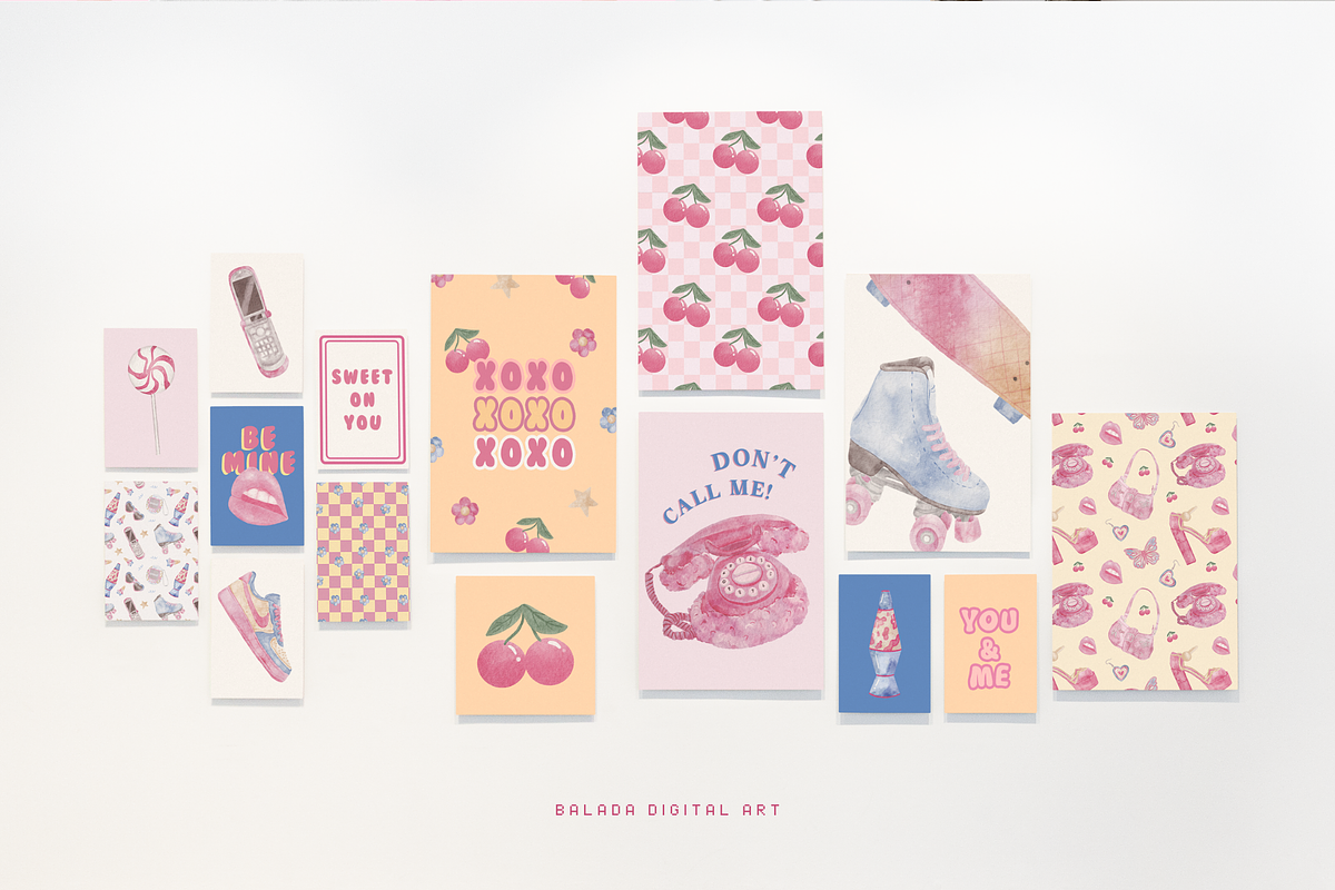 Y2k Retro Watercolor Clipart bundle, a Technology Illustration by Balada Digital Art (Photo 11 of 16)