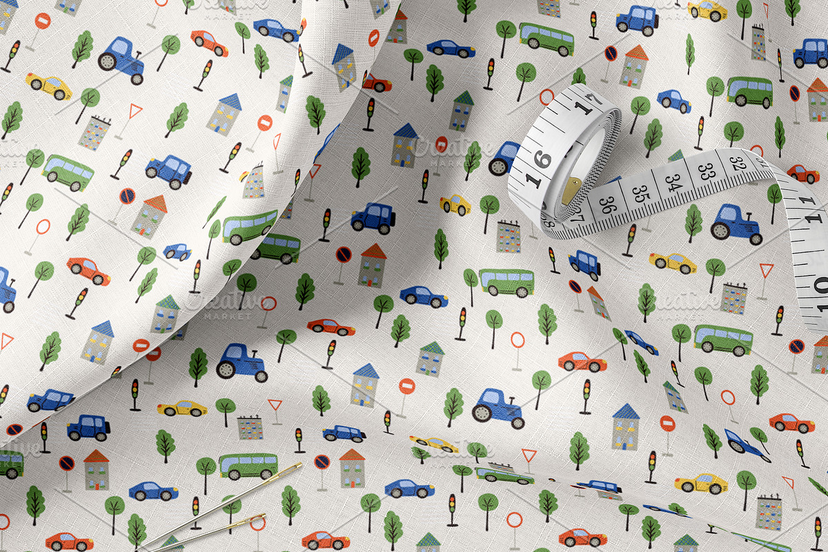 Kids Cars, Dots Seamless Pattern Set, a Pattern Graphic by Oksana Dovhopol Art (Photo 4 of 15)