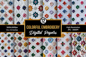 Colorful Chikankari Embroidery, a Pattern Graphic by Creative Store