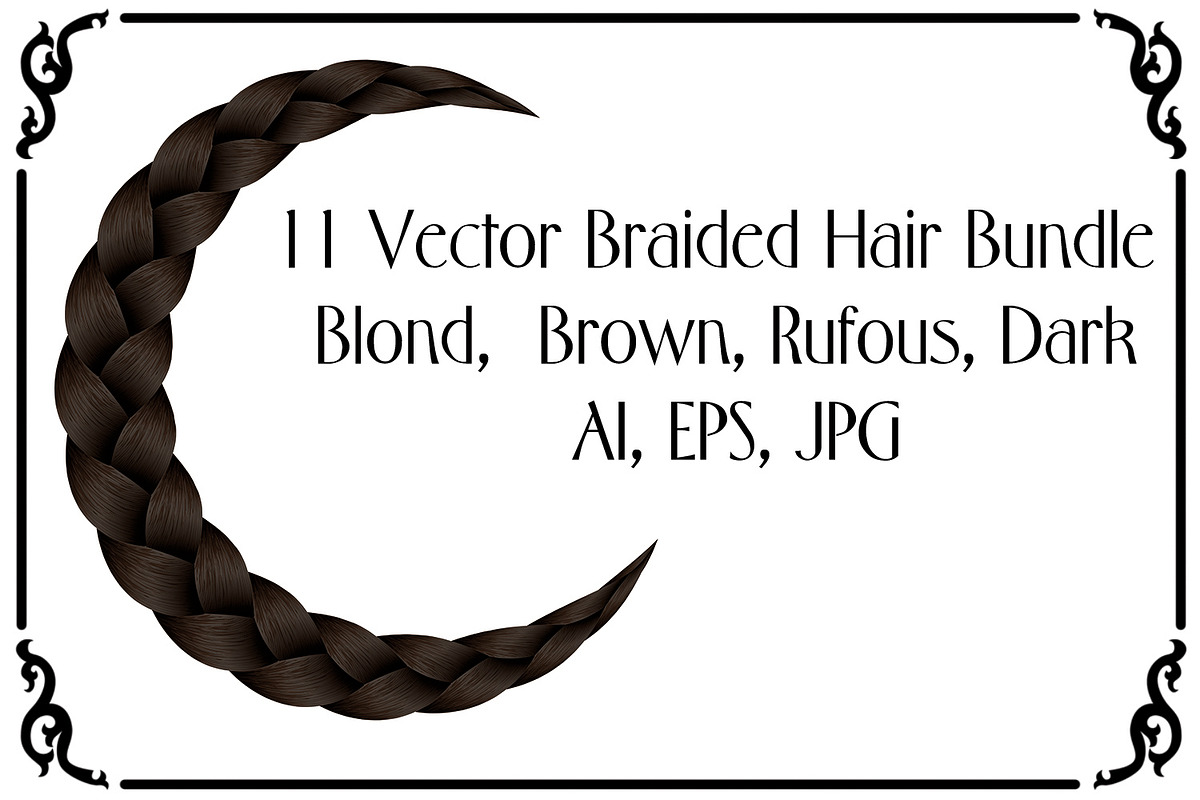 11 Vector Braided Hair Bundle, an Object Illustration by Kseniya-Omega (Photo 1 of 6)